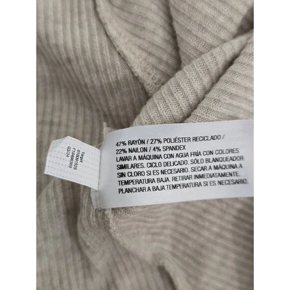 A New Day Ribbed Knit Maxi Dress Long Sleeve Oatmeal Neutral Size Large - Picture 9 of 10